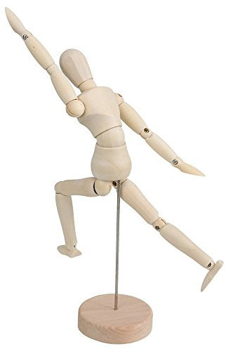 Holz Echthaar Mannequin 20,3 cm Schraubenmännchen Sketch Modell Kunst/Künstler Unisex-Modell 30,5 cm holzfarben