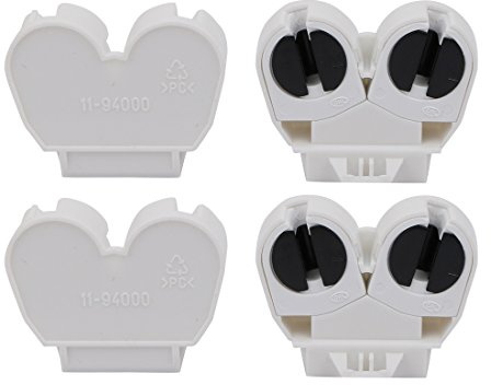 sourcing map 4Pcs Douille lampe T5 Fluorescent Lumière Support G5 Base Double Tête Pierre Tombale Lampe Prise AC 500V 2A pour LED Fluorescent Tube