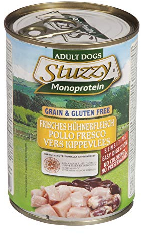 Stuzzy, Cibo Umido per Cani Adulti al Pollo, Monoproteico in Patè (6 Lattine da 400g)