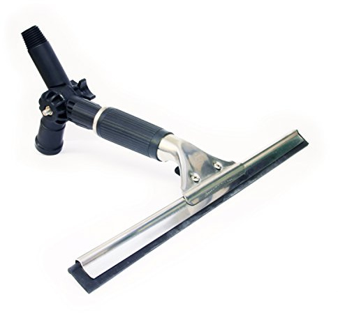 Equip2clean Window Squeegee Head | Window Cleaning Squeegee with Twin Gooseneck for Water Fed Poles | 13.5 Inch Wide Blade, Adjustable Angle, Threaded Connector | For Aquaspray Telescopic Pole Systems