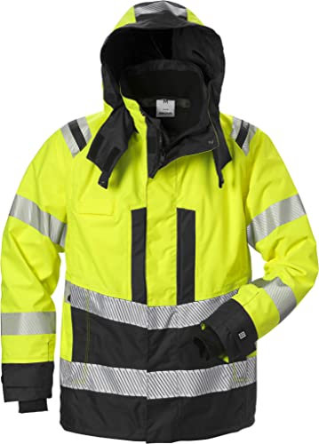 Fristads Hi Vis Airtech® Shell Jacke Klasse 3 4515 Gtt - Größe 2XL - Warnschutz gelb/schwarz