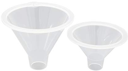 BleedZone Small and Medium Plastic Funnels for Filling Bottles, Small Funnel for Powder, Glitter & Spices, Plastic Funnels for Liquids, Perfume, Essential Oil, Kitchen Funnel Set Clear Durable 2 Pack