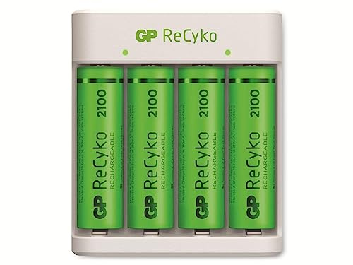 GP - ReCyko Batterie Chargeur E411 USB - avec 4 Piles AA 2100 mAh