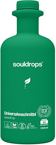 Souldrops Detergente seadrop Sensitive Bio 1300 ml | respetuoso con el medio ambiente, vegano, basado en plantas, sostenible, sin experimentos con animales