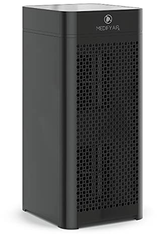 Medify MA-40 Purificador de Aire Filtro HEPA True H13 | Cobertura 78 m cuadrados | Alérgenos, Humo, Polvo, Olores, Polen, Caspa de Mascotas | Eliminación del 99,9% de 0,1 micrones | Negro, 1 Unidad