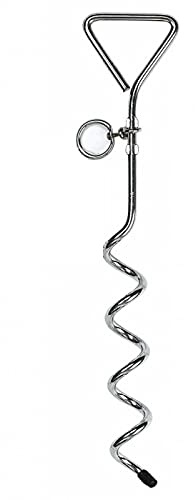 Dog Stake Metal, Pet Stake Spiral Tie-Out Pet Supply Tether Dog Leash Anchor Stakes with Spiral Shape Suitable for Outdoor Yard and Camping Small, Medium and Large Pets, Stake-Out Spike, Dog tie out