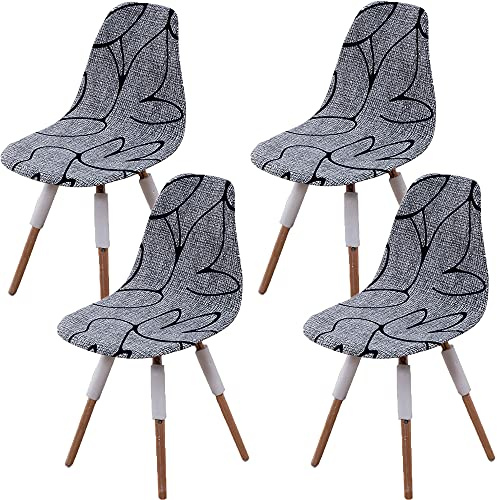 CHNSHOME Funda de Silla escandinava elástica Fundas para sillas de Comedor escandinavas 4 Piezas Funda de Silla Extensible Cubre Silla escandinava