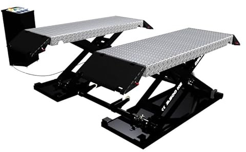 OnlineMoto24 Ponte sollevatore professionale DSLS 608 SUV 3.5T 230V con 10 litri di olio con prolunghe rampe