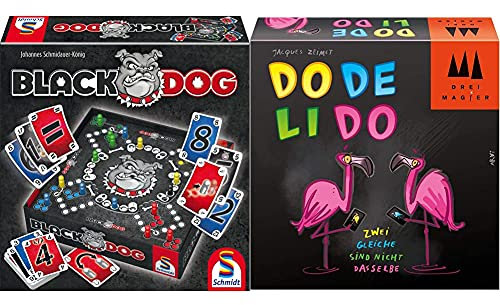 Schmidt Spiele 49323 Black Dog, Familienspiel & 40879 Dodelido, DREI Magier Kartenspiel