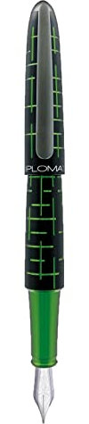 DIPLOMAT ELOX Füllfederhalter F/Handgefertigt/mit Geschenkbox/Füllhalter Füller Fountain Pen/Füllfederhalter/Farbe: Schwarz Grün, 1 Stück (1er Pack)
