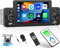 CAMECHO Autoradio 1 Din con schermo Carplay Android Auto, 5 Pollici Touch radio 1 din con schermo Mirror Link Bluetooth Radio FM/USB/SWC+ Telecamera di retromarcia +Mic