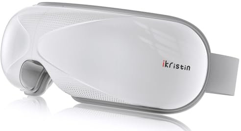 Augenmassagegerät, iKristin Augenmassagegerät mit Wärme und Bluetooth-Musik, eye massager mit 3 Modi,Wiederaufladbarer Augenmaske mit Kabelloser, Geschenke für Frauen Männer Familie