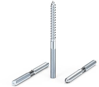 ORTAVA Stockschrauben M6, M6x80 mm Torx Stockschrauben, TX15 Doppelgewindeschrauben, Holzschrauben,aus Verzinktem Astahl (10 Stück)