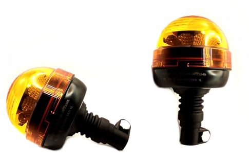 MelTruck® 2x LED Rundumleuchte Orange Warnleuchte 12/24V R65 R10 flex Blitzleuchte 4 Blitz