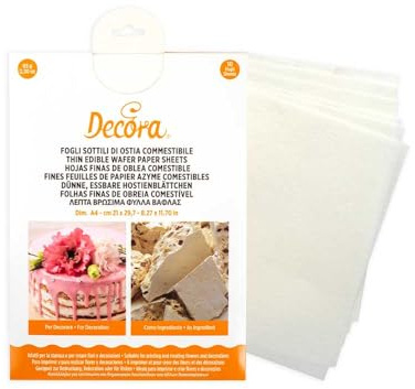 Decora 0321128 Confezione da 10 Fogli Ostia Formato A4 Sottili New