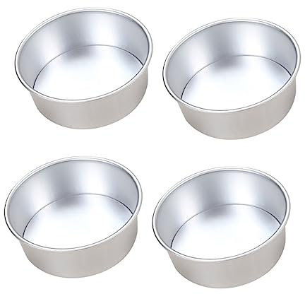 Ciieeo 4pcs Alloy Cake Mold Non-Stick Baking Molds Round Pan Cake for Baking for Wedding Desserts