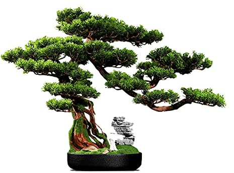 SUNMME Bonsaï Artificiel Simulation Bienvenue Pin Bonsaï Salon Bureau Plantes Vertes Porche en Pot Plante Artificielle Thuya Ornements Convient comme Arbre Artificiel