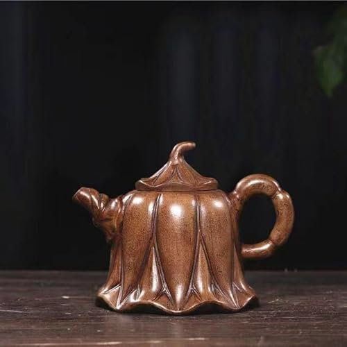 Tetera China, tetera original famosa tetera hecha a mano, juego de té, tetera antigua de hoja de loto, tetera antigua de imitación de reflujo.