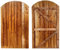 BEDS PLANET Feather Edge Dome Flat Top Gate, Wooden Pressure Treated, Semi-Braced Strong Garden Gate, Timber Gate for Garden (180cm High x 90cm Wide x 6cm Deep)
