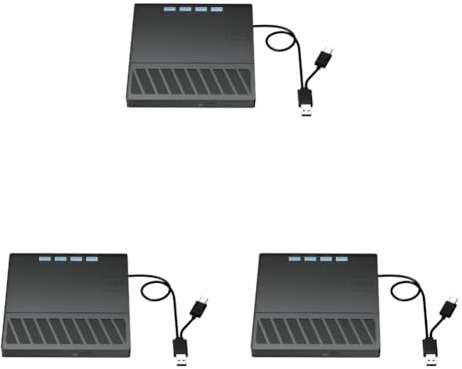 LYEAA 7 in 1 USB 3.0 Typ C Externer Blu-ray/DVD/CD-Brenner Writer Reader mit SD/TF-Port, tragbares optisches Laufwerk für Windows Laptop