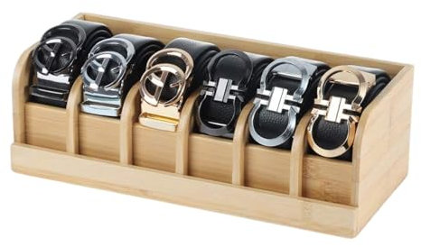 RUZWSJPE Gürtelaufbewahrungshalter, Gürtel-Organizer-Box,Closet 6-lagiger Gürtel-Aufbewahrungskoffer | Gürtel-Organizer aus natürlichem Material für Schreibtisch, Wand, Schrank und Schublade