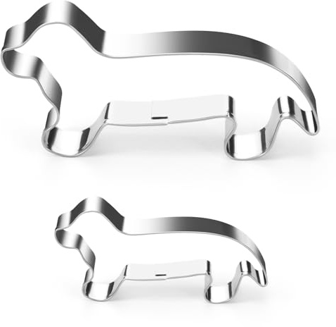2 Stück Keksausstecher Hund, Ausstechformen Dackel, Plätzchen Ausstecher Edelstahl, Hund Ausstechform, Dackel Ausstecher, Niedliche Plätzchenausstecher zum Backen & Basteln