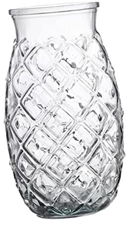 PHENOFICE Pineapple Shaped Cocktail Glass 480ml Decorative Glass Beverage Cup for Parties