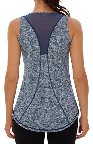 Wayleb Camiseta sin Mangas de Fitness para Mujer Espalda de Malla Chaleco Deportivo para Mujer Deportivo Yoga Tops Camisetas Tirantes para Correr