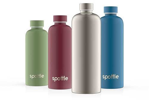 spottle Edelstahl Trinkflasche 500 ml – Thermosflasche aus Metall, doppelwandig, vakuumisoliert, Kohlensäure geeignet, auslaufsicher, spülmaschinenfest