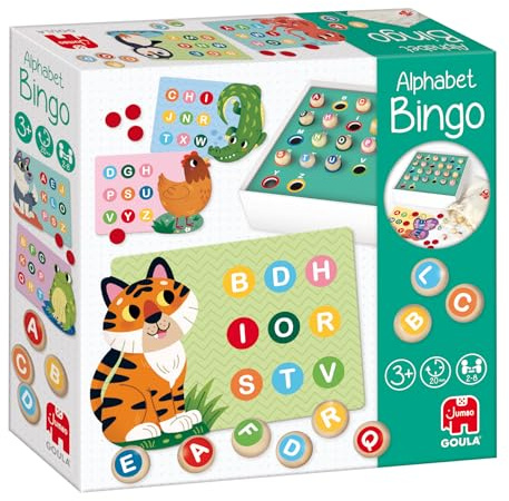Goula - Bingo Letras, Juego de Mesa Educativo para niños, +2 años +2 Jugadores