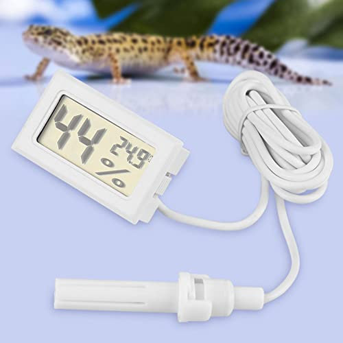 Mini Reptile Terrarium Thermometer Hygrometer with Probe Reptile Thermometer and Humidity Gauge Digital Pet Thermometer with Fast Readout for Turtles Lizards Care Aquariums