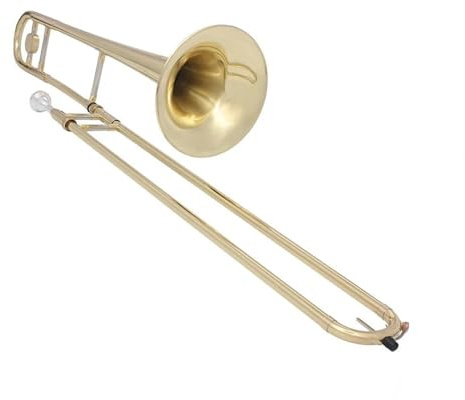 Bb Gold Lacquer Tenor Trombón - Instrumento profesional de latón para principiantes y jugadores avanzados - Incluye accesorios esenciales - Ideal para estudiantes de música y entusiastas
