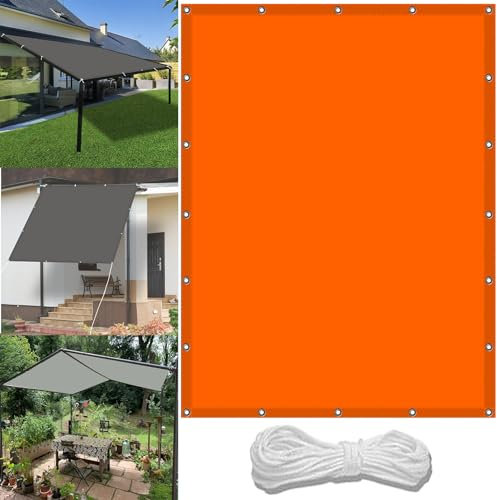 Wasserdichte Pavillon-Abdeckung, Ersatz, 0,8 x 1,5 m (2,6 x 4,9 Fuß), UV-Schutz, Terrassensegel, wetterbeständiges Sonnensegel mit Ösen & Gratis-Seil für Camping, Strand, Deck, Veranda - Orange