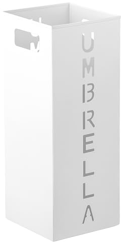 NZWBSHSSP Metal Umbrella Stand, Freestanding Square Mesh Umbrella Holder Walking Stick Stand for Home, Entryway, Office, Hotel and Supermarket Walking Stick Holder(White)