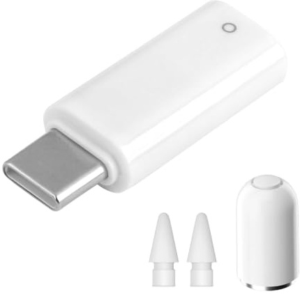 Adapter für Apple Pencil 1 Auf USB-C, Ladeadapter Pencil 1. Generation, Kabelloser Ladeanschluss, Unterstützt Bluetooth-Kopplung, USB-C Gerät, Perfekt Für iPad 10. Gen 2022