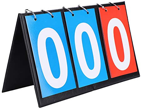 Marcador para deportes con tapa portátil de 2, 3 y 4 dígitos, contador de puntuación, tablero de visualización de puntuación deportiva para tenis de mesa y baloncesto (marcador de tres dígitos)