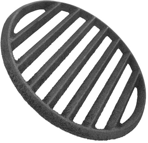 Griglia rotonda in ghisa per barbecue e camino, piastra a carbone con sfiato per un migliore flusso d'aria, facile installazione e pulizia, compatibile con la maggior parte delle griglie.