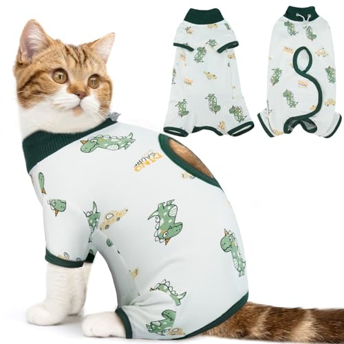 HMJGDZG Cat Recovery Kvinna Hane Mjuk Onesie, Kattunge kirurgisk krage kon alternativ skjorta, magsår Anti-slickande Pyjamas för små husdjur Spay, Katt Body Suit Post Surgery