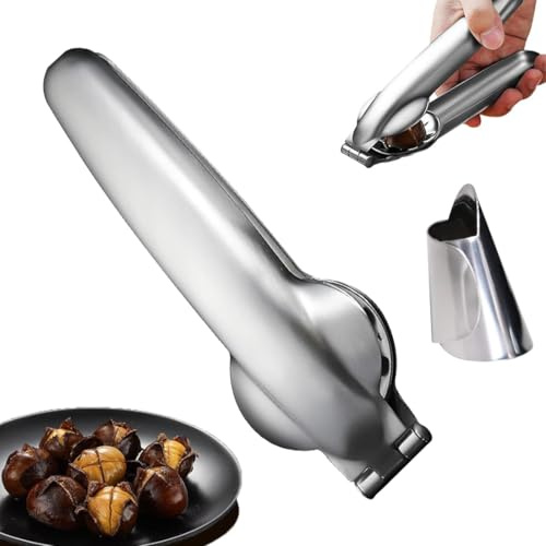 OPVYAEU Castagno Clip,Taglia Castagne,Pinza per Castagne,Clip per Castagne in Acciaio Inossidabile,Multifunzione Taglio della Castagna,per Castagne e Altre Noci