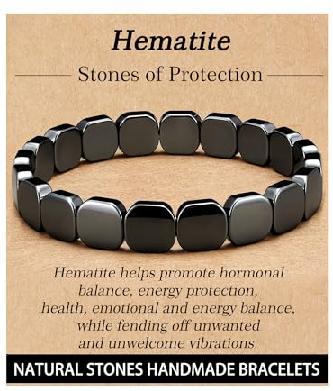 Rajputana Hematite Bracelet Men Natural Stones Handmade Bracelets Hematite Stone Bracelet Male Gifts Mens Bracelets Birthday Gifts for Men husband