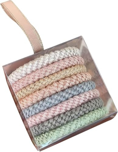 Haargummi Original, 8 Stück Haargummis Damen Mehrfarbigen Haarbänder mädchen,Zopfgummis mädchen, Mode Geflochtene Hair Ties, dickes lockiges Haar Für Damen Nicht BeschäDigende Pferdeschwanzhalter (F)