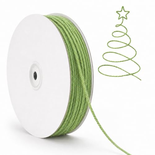 G2PLUS 100m Spago di Iuta Verde Salvia,2mm Corda in Iuta,Corda Juta Fine | Spago da Giardinaggio per Confezioni Regalo,Decorazioni Fai da Te,Uncinetto,Giardinaggio,Artigianato