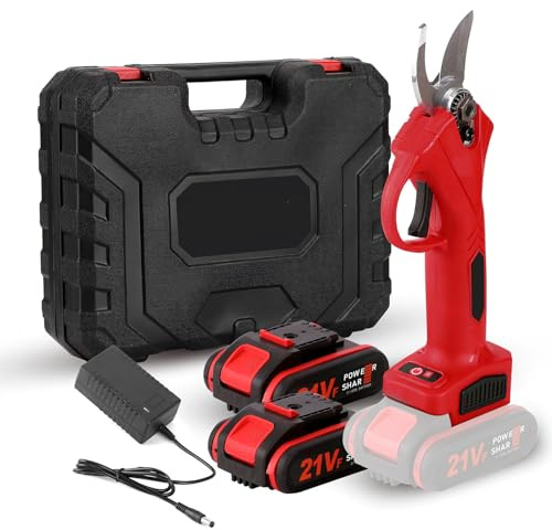 600W Sécateur Électrique Sans Fil 30 mm, Secateur Electrique avec 2 Batteries 6500mAh, Lames Sharp SK5, Moteur Sans Balais, Coupe Branche Electrique pour Vigne, Olivier, Arbre Fruitier, Jardinage