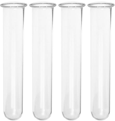 SHERCHPRY Godet Plastique pour Vase Funéraire Tube de Verre Transparent, Lot de 4 Tubes d'eau pour Fleurs en Verre Élégant et Design Visible, pour Décor de Bureau ou Occasions Spéciales