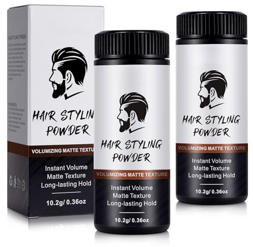 Hair Styling Powder - 2 PCS Hair Texture Powder for Men, Matte Finish & Strong Hold, Instant Volume & Long-Lasting Hold, Creates Natural Finish with No Greasy Residue