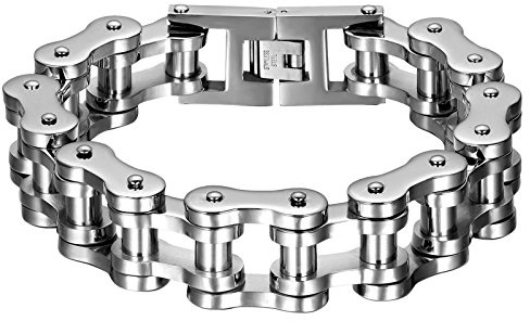 OIDEA Herren Armband Edelstahl Motorradkette: Schwer Armkette Punk Gothic Herrenarmband Biker Motorrad Kette Chain Gliederarmband Armreif Edelstahlarmband Handgelenk Geschenk