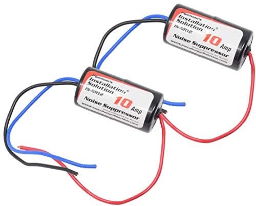 Pipeman's Installation Solution 10 Amp Inline Power Noise Suppressor Filter - (2-Pack) Eliminator Isolator Universal 12-Volt Car Audio Radio Ground Loop