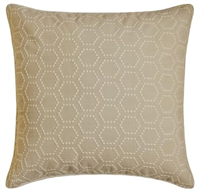The HomeCentric Funda de Almohada Decorativa Beige Lino Bordado Lino 35 x 35 cm Beige, Funda de cojin Hecha a Mano Lino Bordado - Fresh Linen