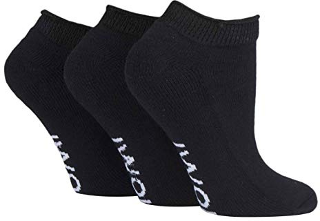 IOMI - 3 Pares Algodon Cortos Tobilleros Calcetines Diabeticos sin Elastico (46/50, Black (Trainer))