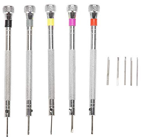 Set 5 Cacciaviti Precisione a Taglio per Riparazione Orologi Gioielli Occhiali ed Elettronica Strumenti Manutenzione Componenti